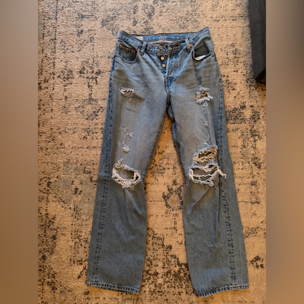 Levi's Blue Distressed Women Jeans
